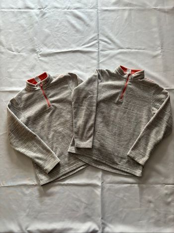Lot de 2 pulls gris avec détails orange/corail et col montant - Quechua - 10 ans/140 cm