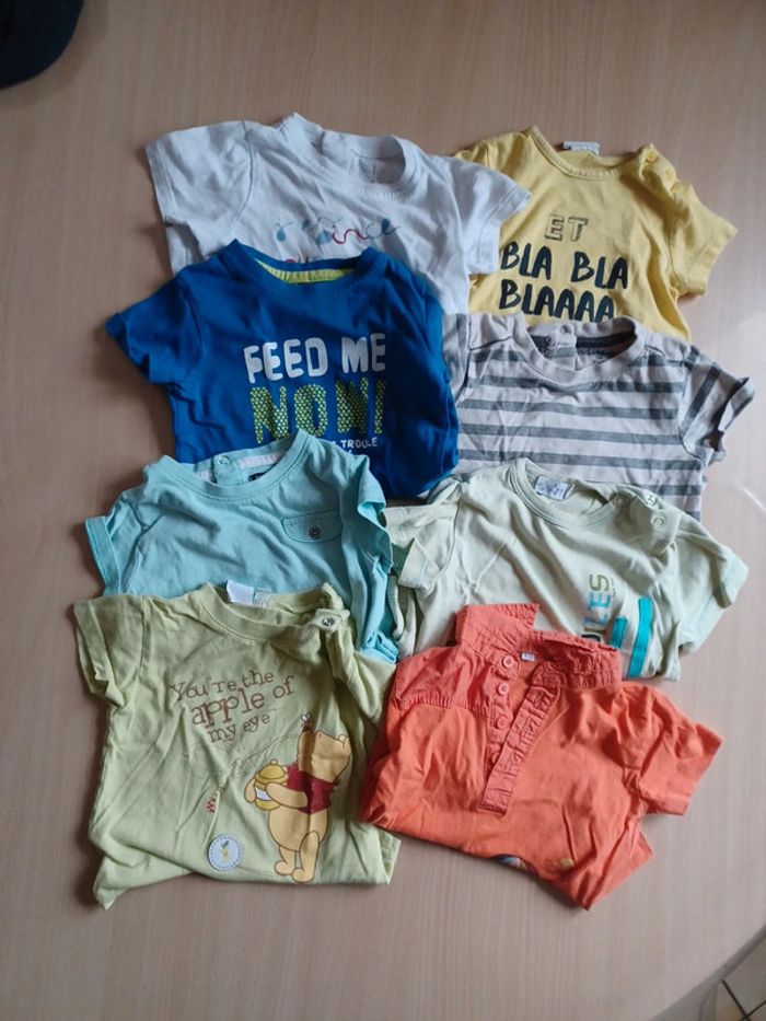 Lot 8 t-shirts 9 mois