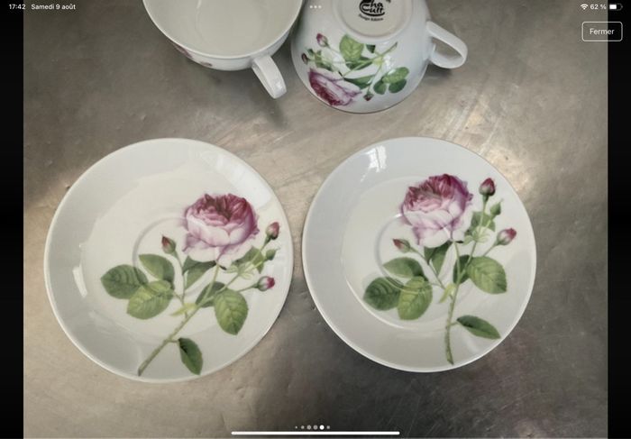 Lot de 2 tasses et soucoupes porcelaine Cha cult - photo numéro 8