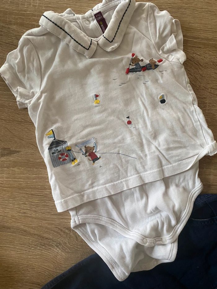 Ensemble tenue body bodies tee shirt sergent major pantalon gap 12 mois - photo numéro 2
