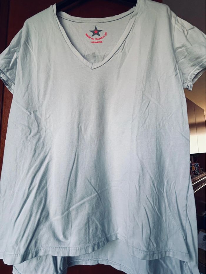 T-shirt blanc col v Chantal B 38-40 - photo numéro 2