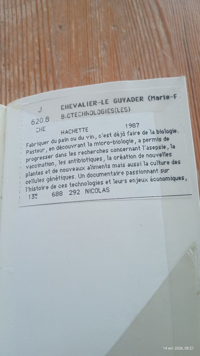 Livre "les bio technologies" - à partir de 11 ans - photo numéro 5