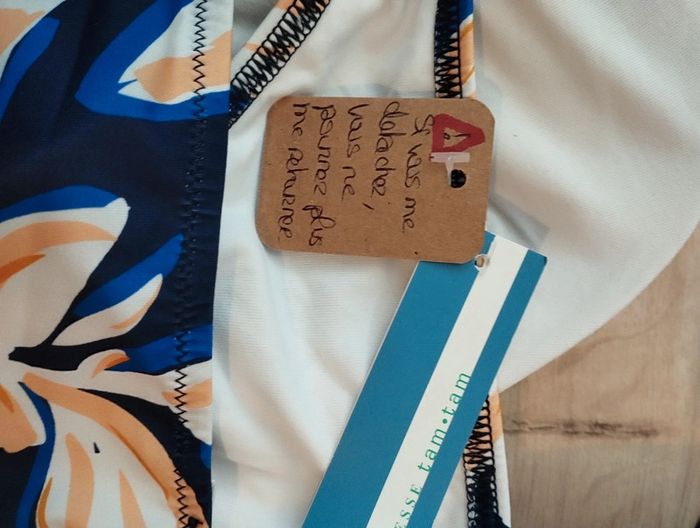 Maillot de bain 2 pièces Paddé feuillage bleu encre taille 36 - photo numéro 9