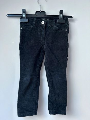 Joli pantalon en velours noir côtelé 2-3 ans Tex