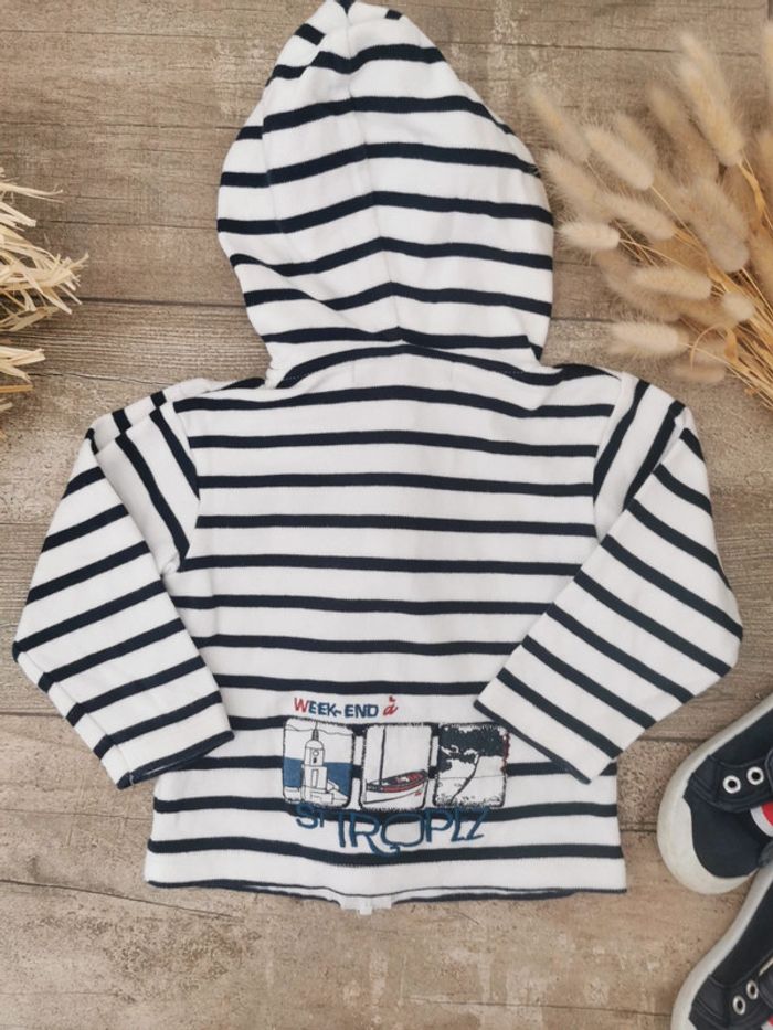 🌸Ensemble 12/18mois veste et short marinière - photo numéro 4