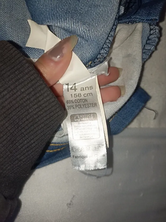 Salopette jupe en jeans taille 14 ans - photo numéro 5