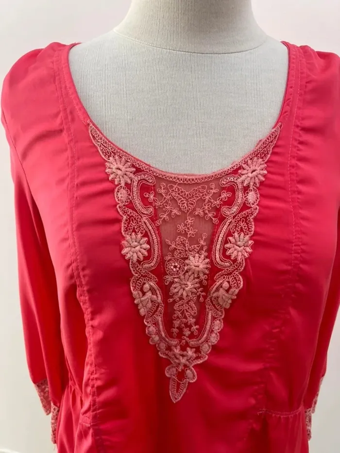 Superbe Blouse Kilibbi satin et dentelle 🌸 M 38 - photo numéro 4