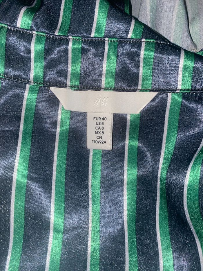 Jolie Chemise Fluide Ample Satinée À Rayures Taille 40 - photo numéro 8