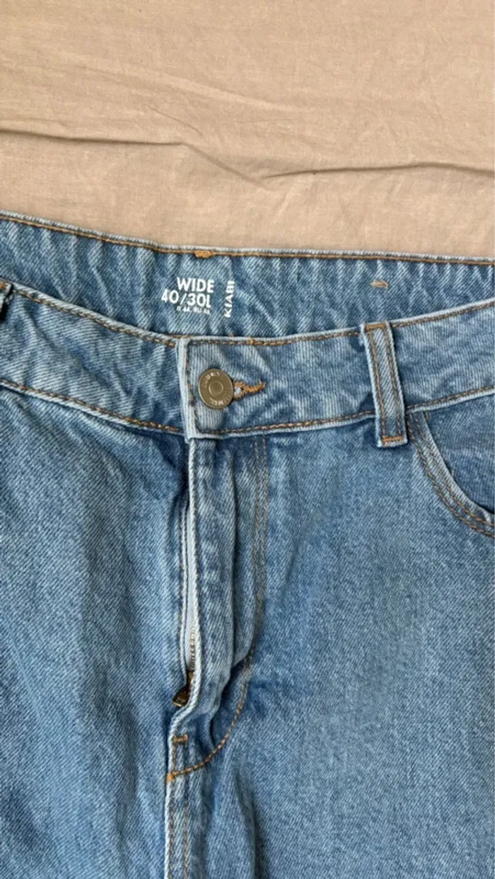 Jean Wide large Kiabi bleu taille 40/L femme - photo numéro 2