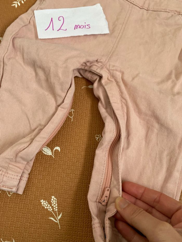 Salopette jean rose 12 mois - photo numéro 2