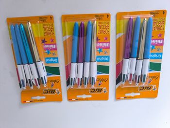 3 Lots de 4 stylos 4 couleurs