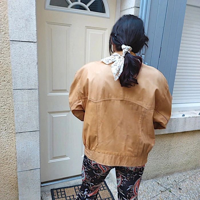 Veste Vintage en cuir M/L femme - photo numéro 4
