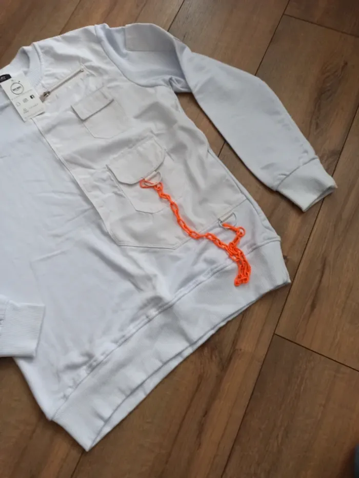 Pull blanc homme uni L - photo numéro 3