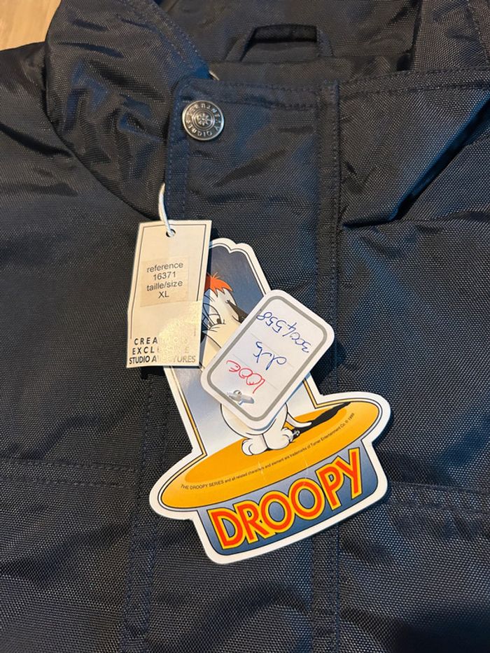 Veste imperméable brodée Studio Aventures Droopy - Bleu marine - Taille XL - Neuf - photo numéro 4