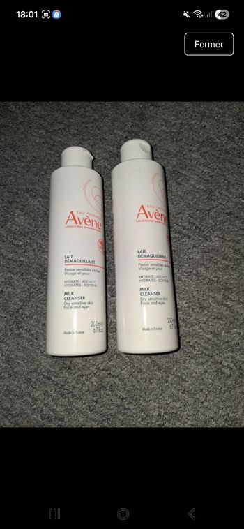 Avene lait démaquillant 