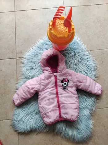 🐦 manteau fille à capuche rose 12 mois Minnie
