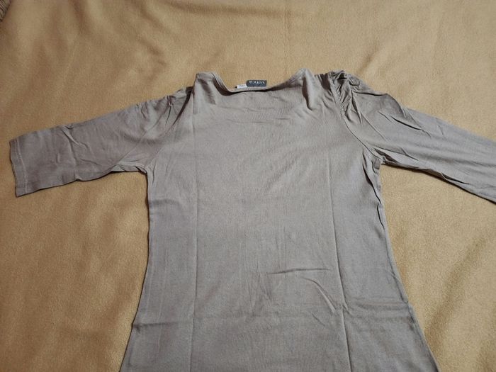 Tee-shirt gris à manches froncés - photo numéro 5