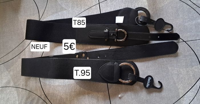 Lot ceintures noires NEUVES pour femme taille 85 et 95