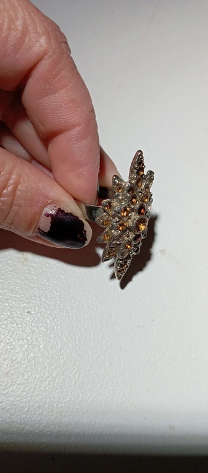 Bague ancienne à strass - photo numéro 3