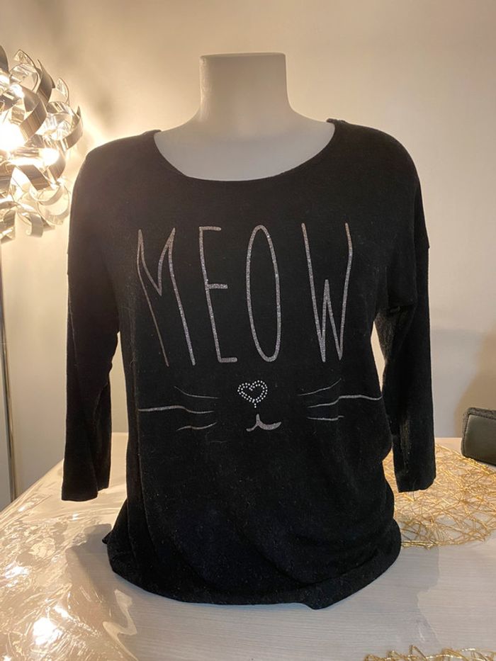Haut Meow manche 3/4
