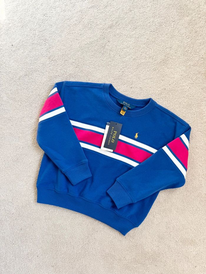 Sweat Ralph Lauren - Bleu / Rose - photo numéro 2