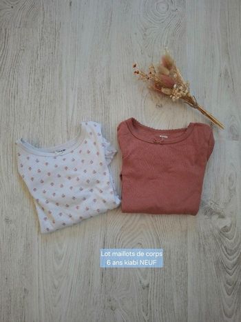 Lot de 2 tee-shirt maillot de corps fille kiabi  - 6 ans NEUF