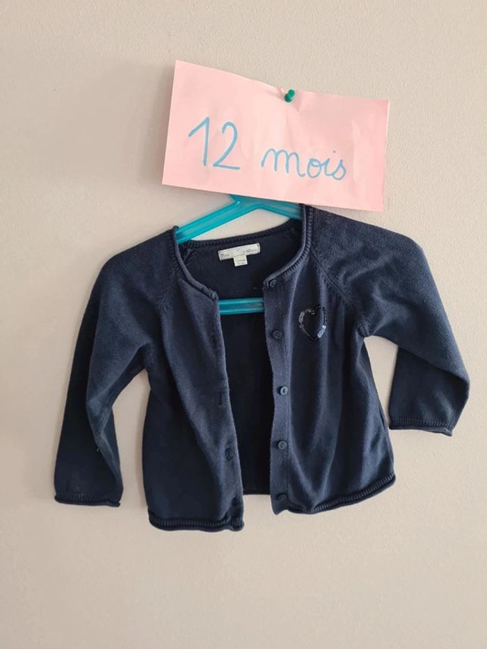 Gilet bleu marine bebe fille 12 mois