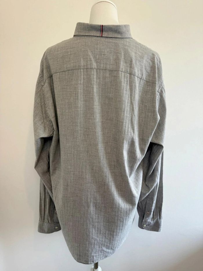 Chemise Tommy Hilfiger homme unie grise coton et cachemire taille XL - photo numéro 5