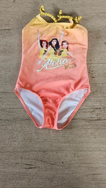 Maillot de bain 1 pièce fille, orange/jaune clair, K3, 3/4 ans