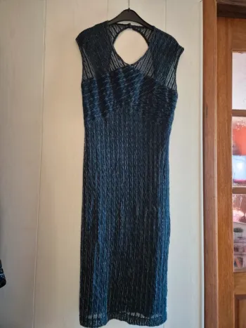 Robe de mariage bleue foncé brillante