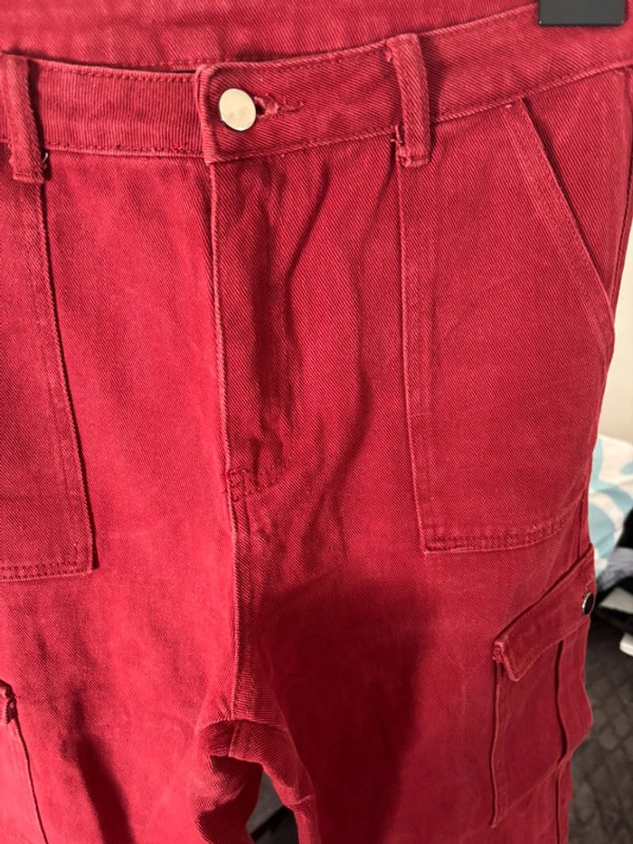 Baggy pantalon rouge large jean taille L - photo numéro 3