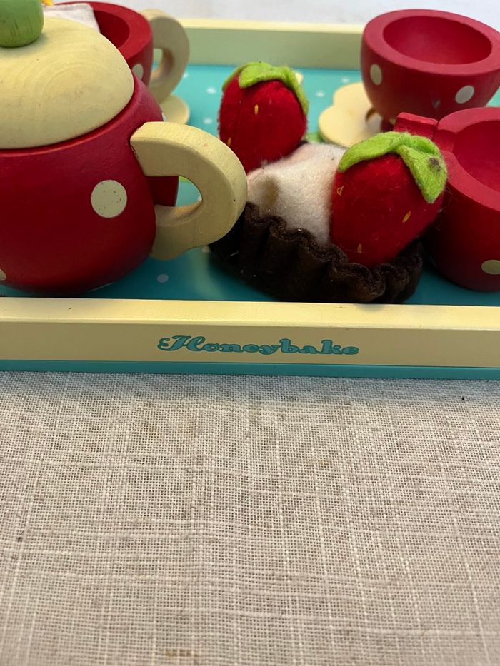 Service à thé en bois - photo numéro 5