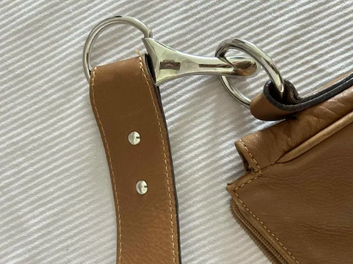Sac bandoulière cuir camel Salamander – bon état - photo numéro 4