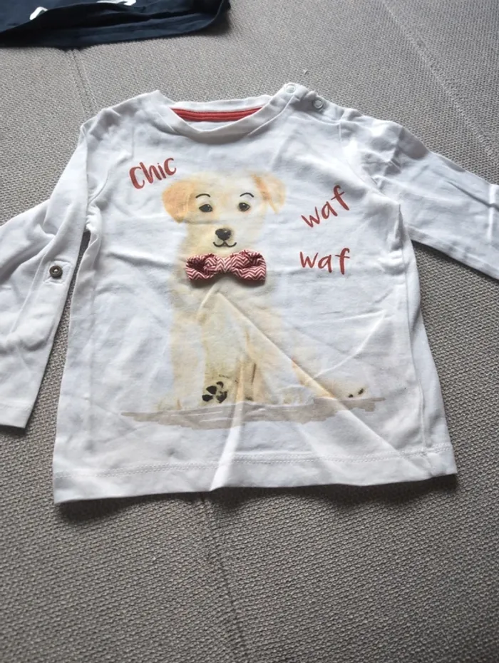 Lot 6 t-shirt manche longue 9 mois - photo numéro 12