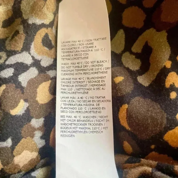 Blouse fluide imprimé léopard doré noir marron Please Taille M manches longues légères Italy V006 - photo numéro 9