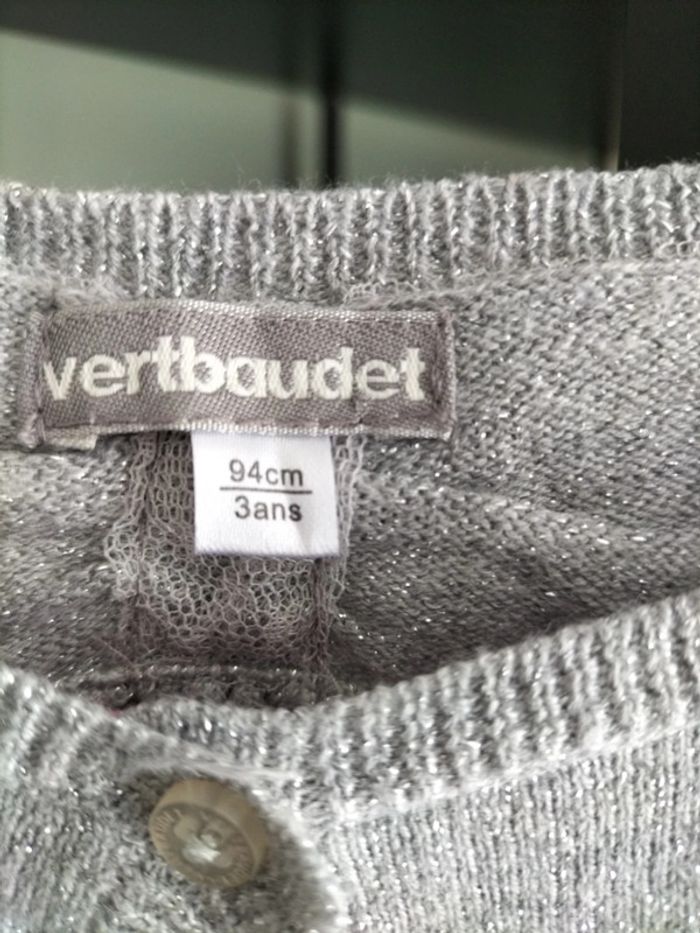 Gilet gris dentelle Vertbaudet 3 ans - photo numéro 3