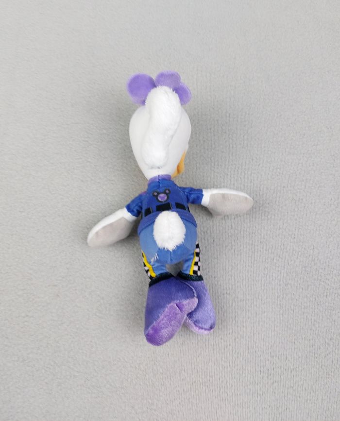 Peluche doudou Daisy duck pilote bleu blanc DISNEY 20 cm mauve violet chiffre 4 - photo numéro 2