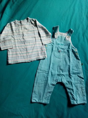 Ensembles salopettes et t-shirt 6 mois