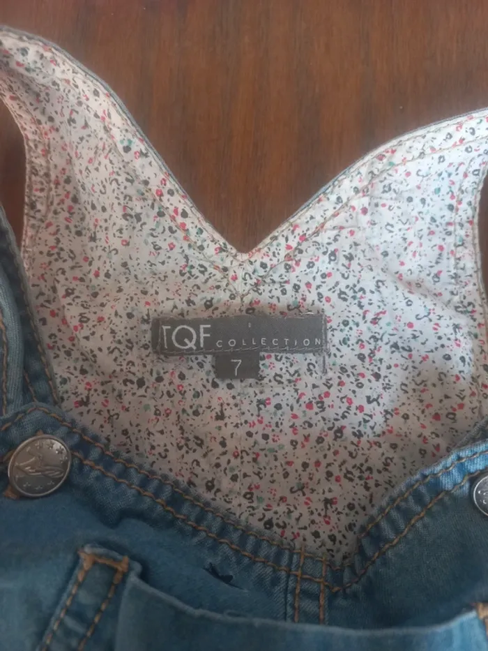Robe salopette en jeans TQF 7ans 122cm - photo numéro 3