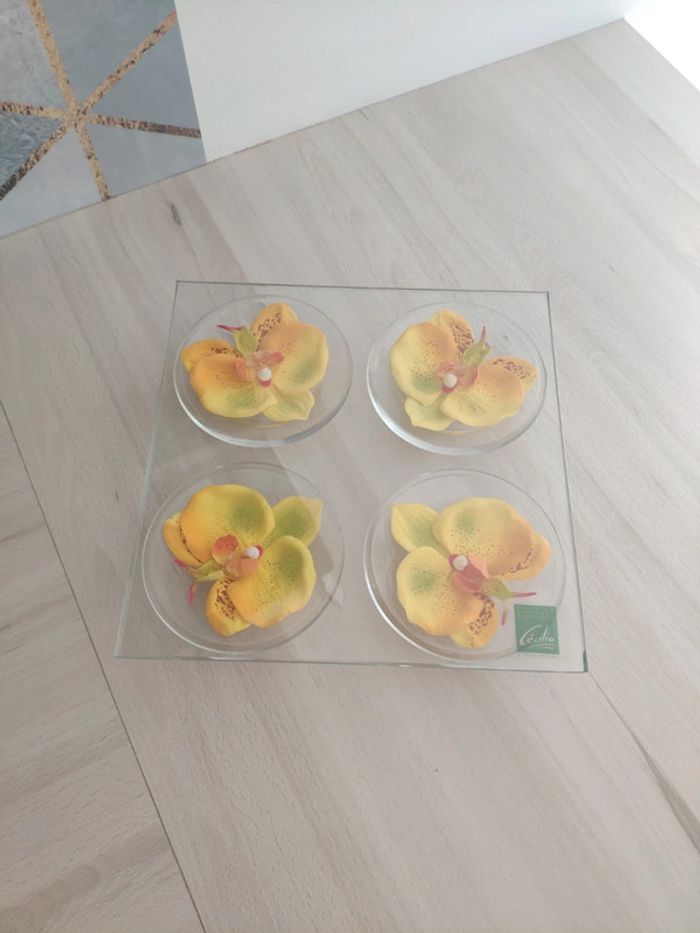 Dessous de plat en verre Orchidée jaune Cécilia - photo numéro 5
