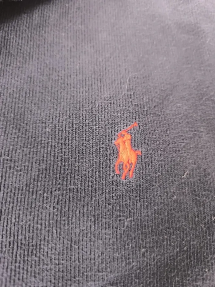 Sweat zippé Polo Ralph Lauren homme M marine logo rouge excellent état - photo numéro 5