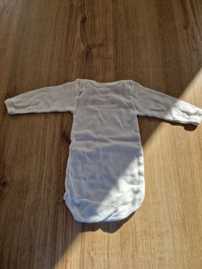 Body manches longues Bébé Blanc 3 mois - Petit Bateau - photo numéro 2