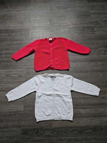 Lot de 2 gilets fille taille 12 mois