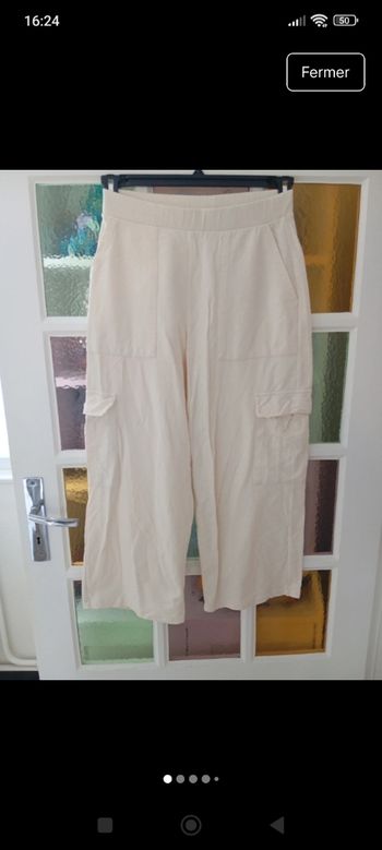 Pantalon crème fluide t M