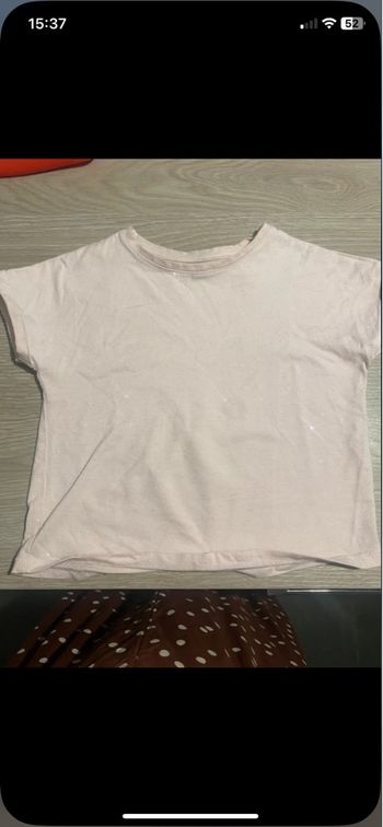 TEE shirt rose pailleté 