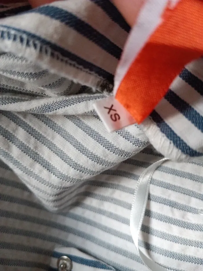 Robe en coton légère à fines rayures bleues taille XS - photo numéro 9