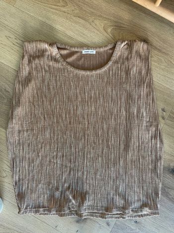 T shirt sans manches dorés