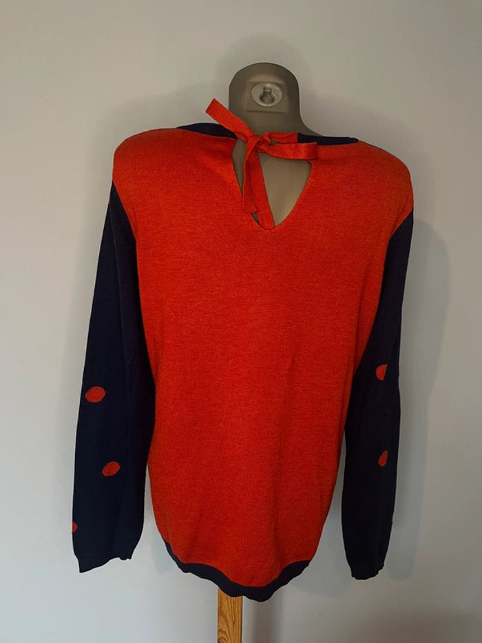 Pull Bleu à Pois Rouges Julie Guerlande – Taille XL 💙🔴 - photo numéro 5