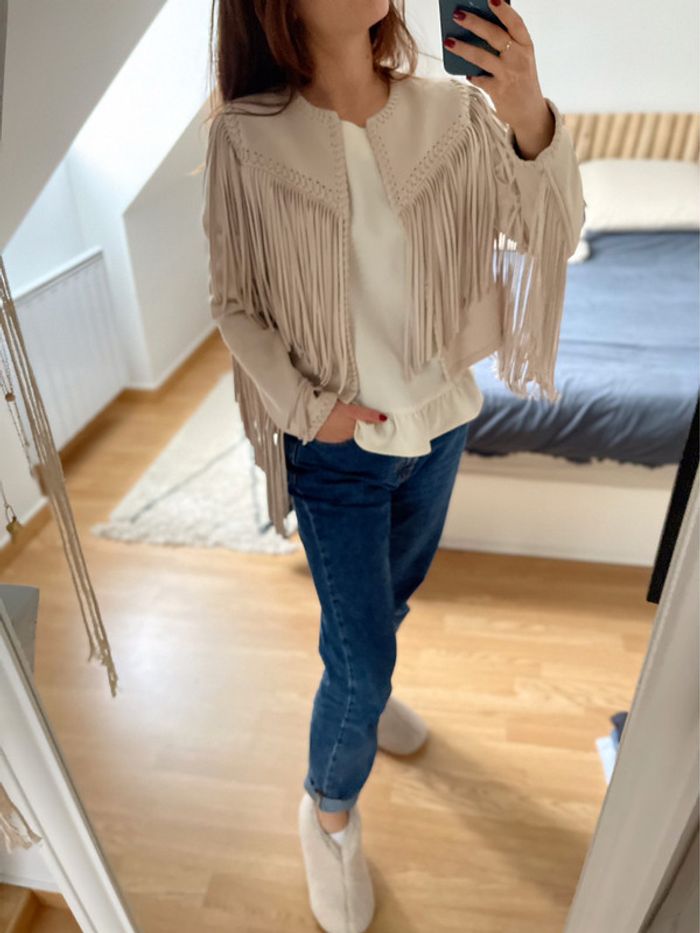 Veste ZARA bohème franges 🐚 - photo numéro 2