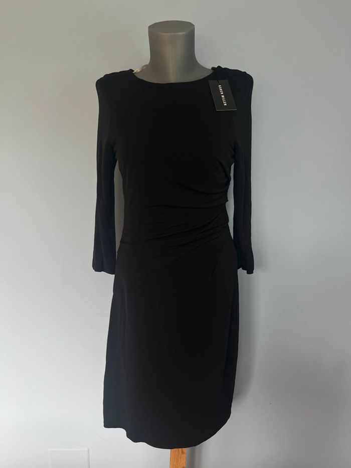 Robe noire drapée Karen Millen - Taille 42 - Neuve avec étiquette